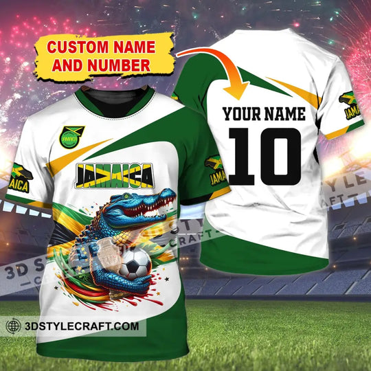 Unisex Shirt, Custom Name and Number Jamaica Football Polo Shirt, Euro 2024 Jamaica Football Hoodie Long Sleeve Shirt style option 2