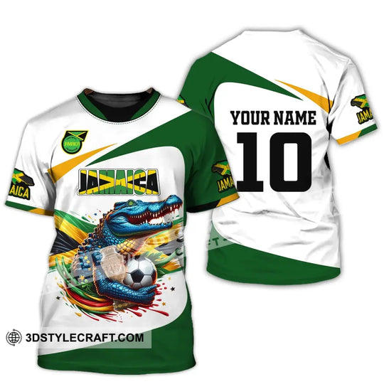 Unisex Shirt, Custom Name and Number Jamaica Football Polo Shirt, Euro 2024 Jamaica Football Hoodie Long Sleeve Shirt style option 4