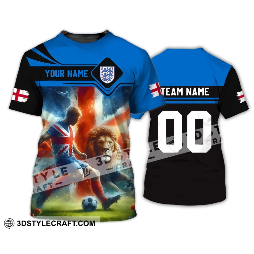 Unisex Shirt - Custom Name And Number Lion England National Team Euro 2024 T-Shirt / S T-Shirt