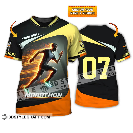 Unisex Shirt Custom Name And Number Marathon Lover Gift T-Shirt