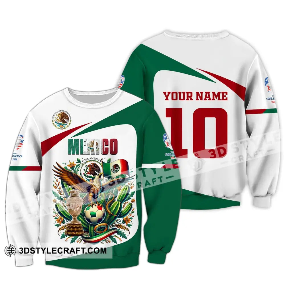 Unisex Shirt Custom Name And Number Mexico Football Polo Long Sleeve / S T-Shirt