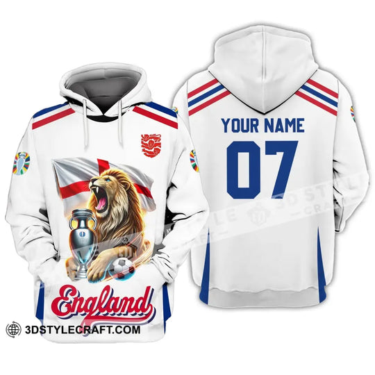 Unisex Shirt - Custom Name And Number Shirt, National Team Euro 2024 Lion England style option 2