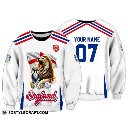 Unisex Shirt - Custom Name And Number Shirt, National Team Euro 2024 Lion England style option 4