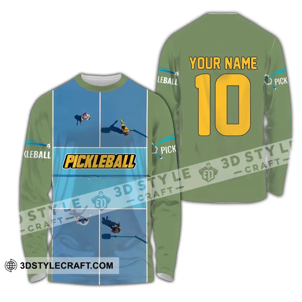 Unisex Shirt Custom Name And Number Pickleball T-Shirt For Club Gift Players Long Sleeve / S T-Shirt