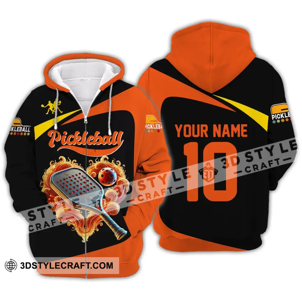 Unisex Shirt Custom Name And Number Pickleball T-Shirt For Club Gift Players Zipper Hoodie / S