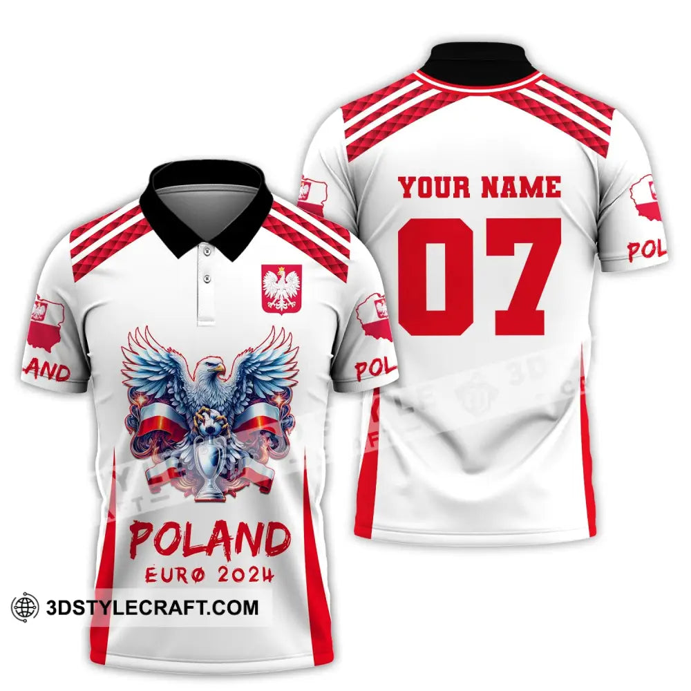 Unisex Shirt Custom Name And Number Poland Football 2024 Polo Long Sleeve / S T-Shirt