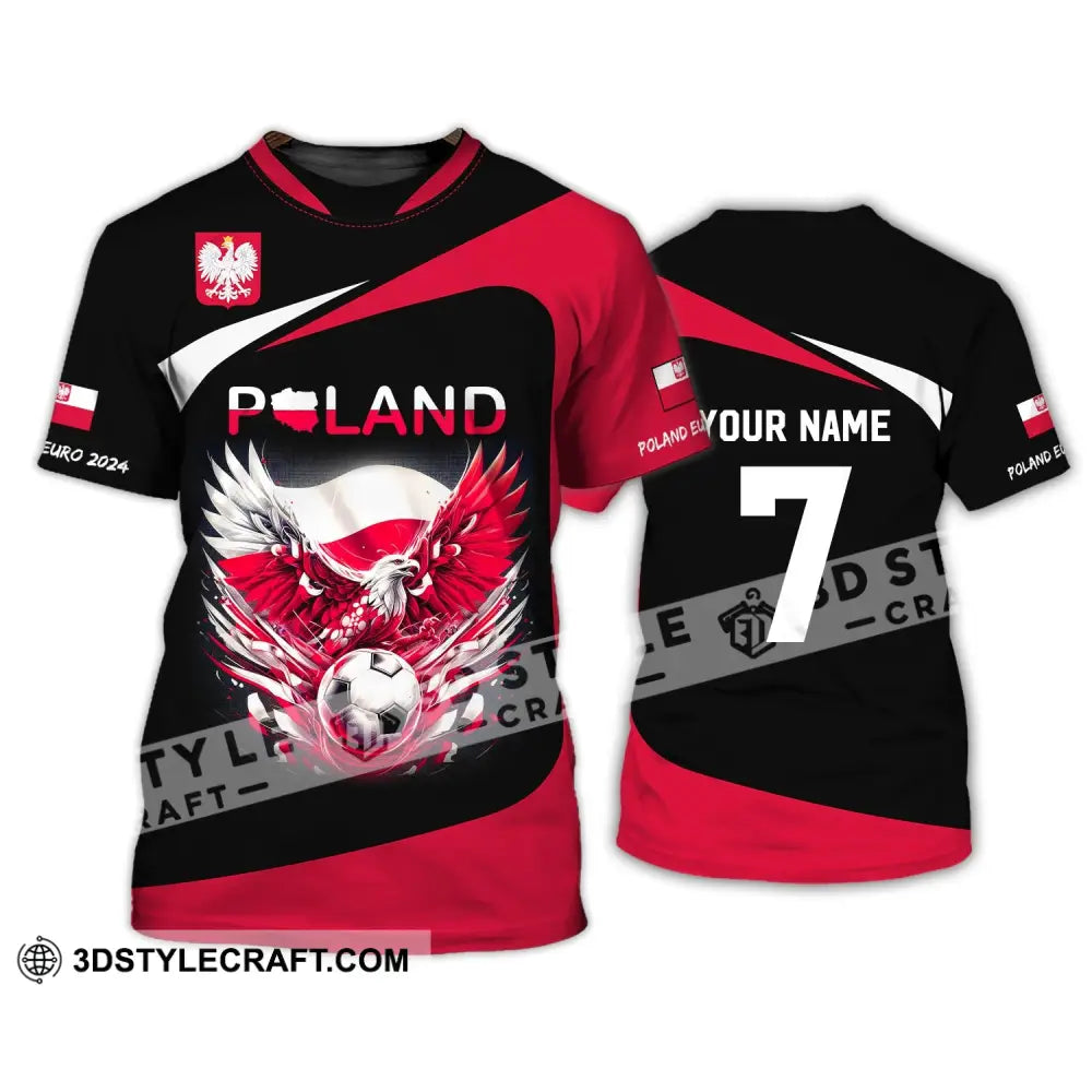 Unisex Shirt Custom Name And Number Poland Football 2024 Polo Long Sleeve T-Shirt / S