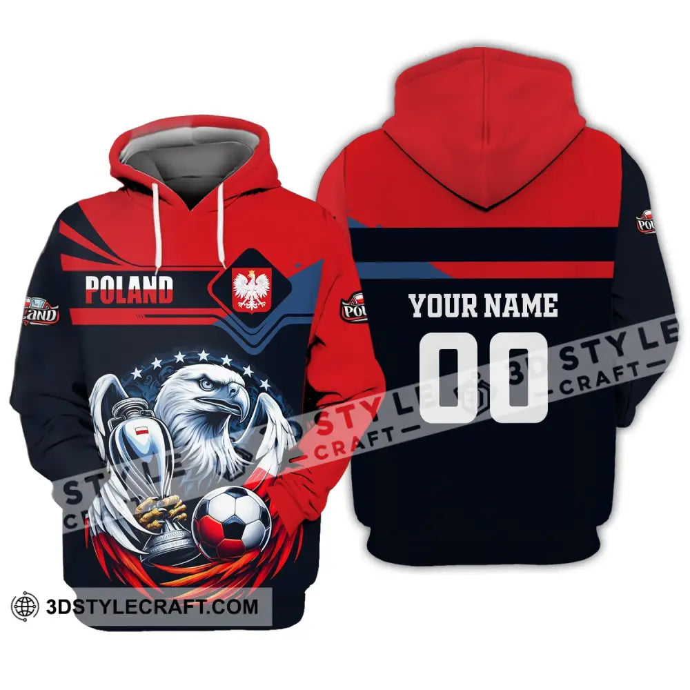 Unisex Shirt Custom Name And Number Poland Football Polo Euro 2024 Hoodie Long Sleeve / S T-Shirt