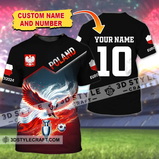 Unisex Shirt Custom Name And Number Poland Football Polo Euro 2024 Hoodie Long Sleeve T-Shirt