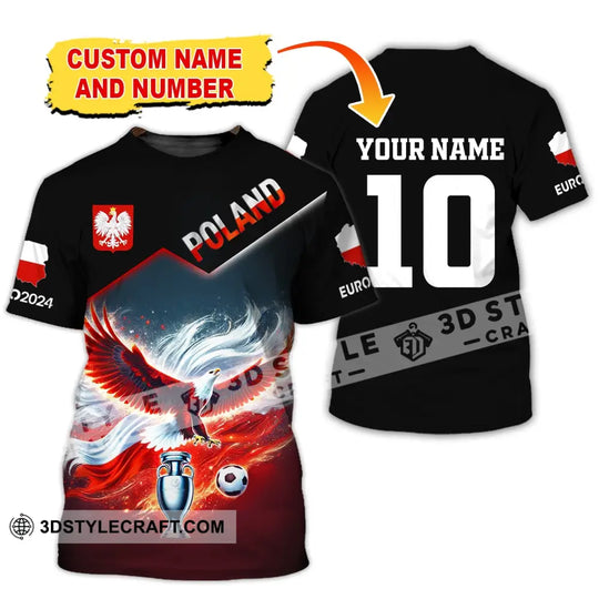 Unisex Shirt, Custom Name and Number Poland Football Polo Shirt, Euro 2024 Poland Football Hoodie Long Sleeve Shirt style option 2