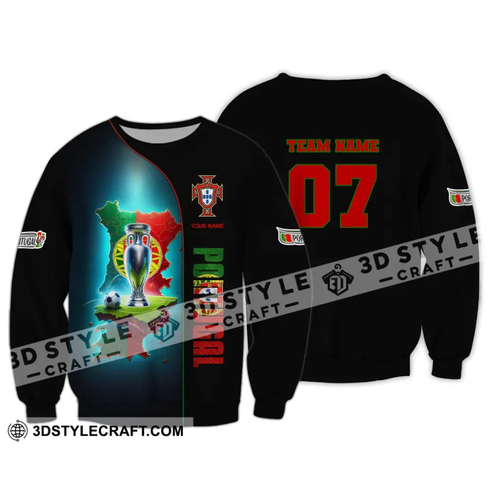 Unisex Shirt Custom Name And Number Portugal Euro 2024 Football Polo Long Sleeve / S T-Shirt