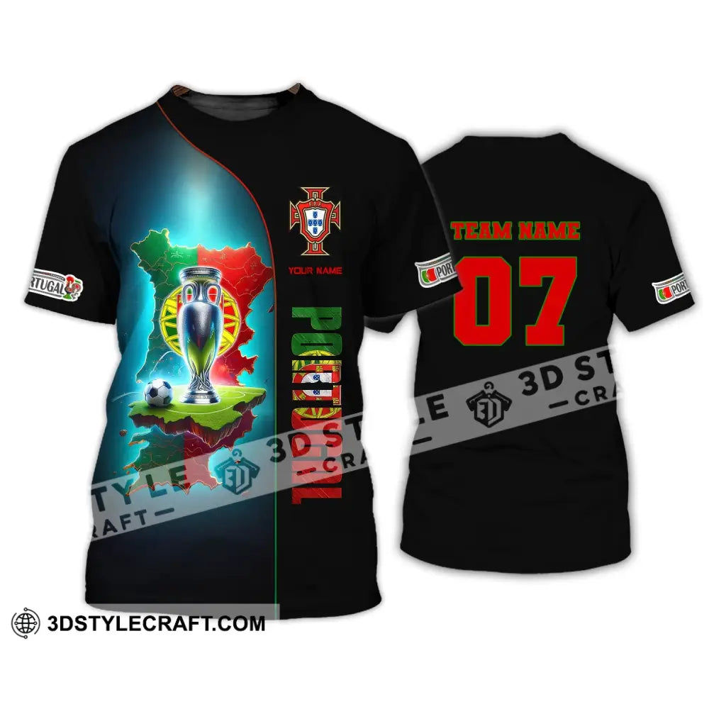 Unisex Shirt Custom Name And Number Portugal Euro 2024 Football Polo Long Sleeve T-Shirt / S