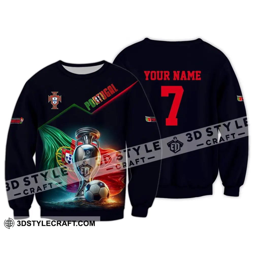 Unisex Shirt - Custom Name And Number Portugal Euro 2024 Team Long Sleeve / S T-Shirt