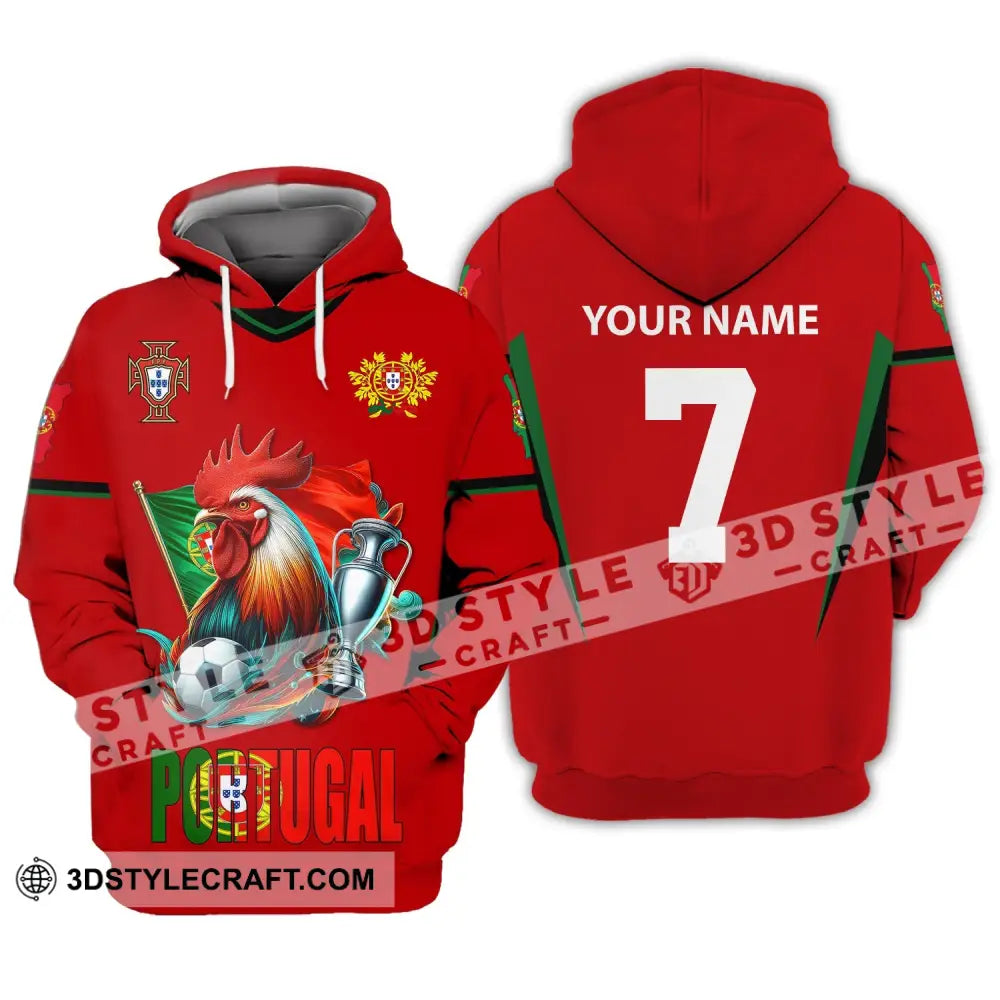 Unisex Shirt Custom Name And Number Portugal Football Euro 2024 Polo Long Sleeve Hoodie / S T-Shirt