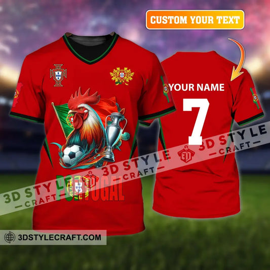 Unisex Shirt Custom Name And Number Portugal Football Euro 2024 Polo Long Sleeve T-Shirt