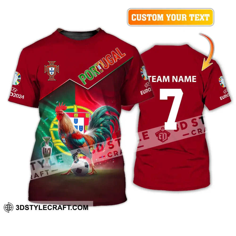 Unisex Shirt Custom Name And Number Portugal Football Euro 2024 Polo Long Sleeve T-Shirt