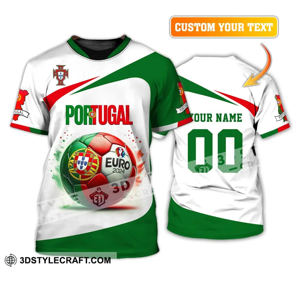 Unisex Shirt Custom Name And Number Portugal Football Euro 2024 Polo Long Sleeve T-Shirt