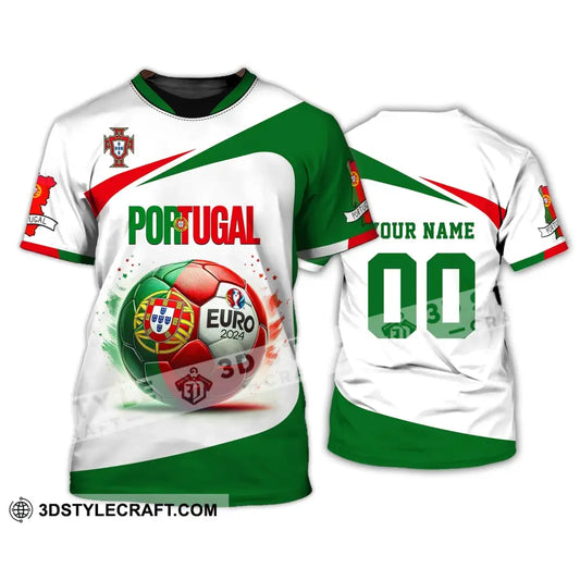 Unisex Shirt Custom Name And Number Portugal Football Euro 2024 Polo Long Sleeve T-Shirt / S