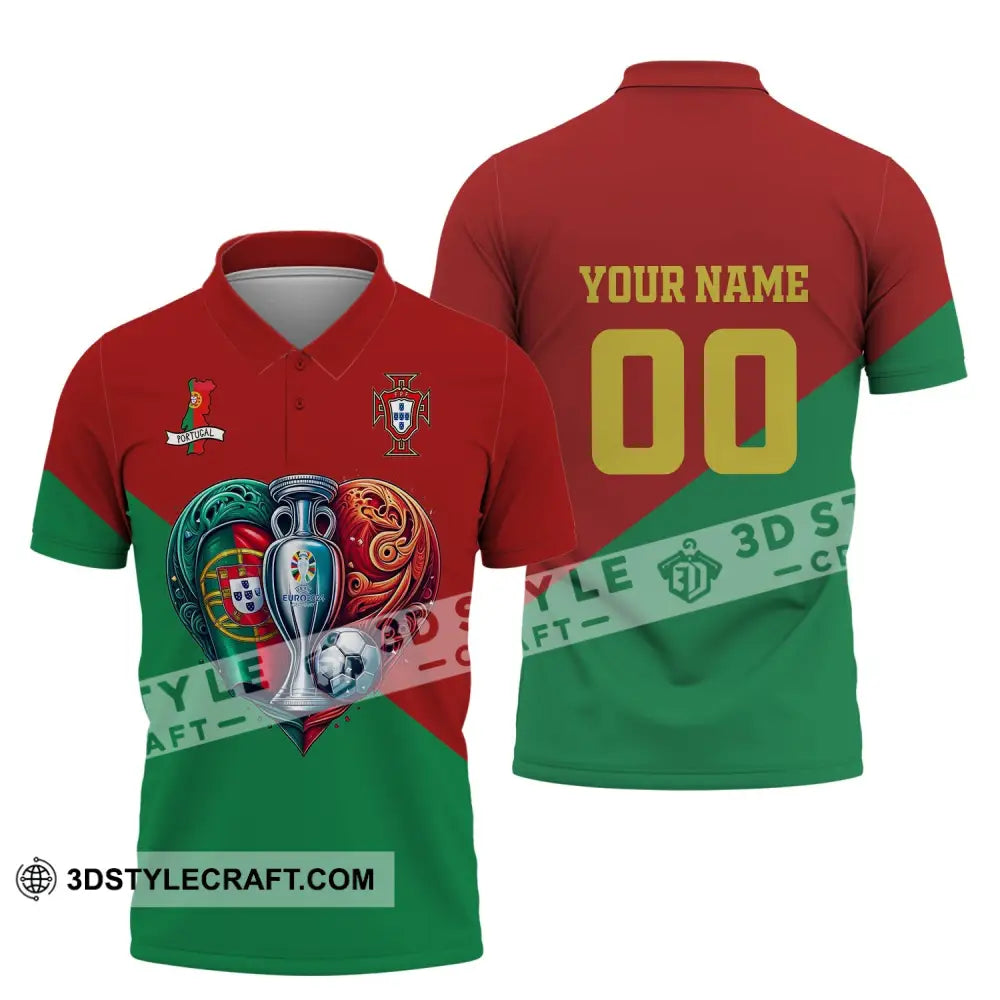 Unisex Shirt Custom Name And Number Portugal Football Polo Euro 2024 Hoodie Long Sleeve / S T-Shirt