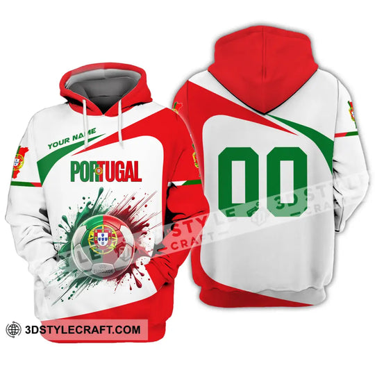 Unisex Shirt - Custom Name And Number Shirt, Portugal National Team Ball Logo style option 4