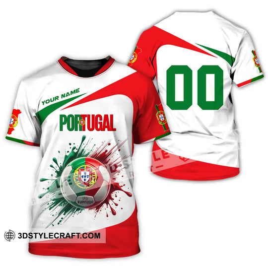 Unisex Shirt - Custom Name And Number Shirt, Portugal National Team Ball Logo style option 2