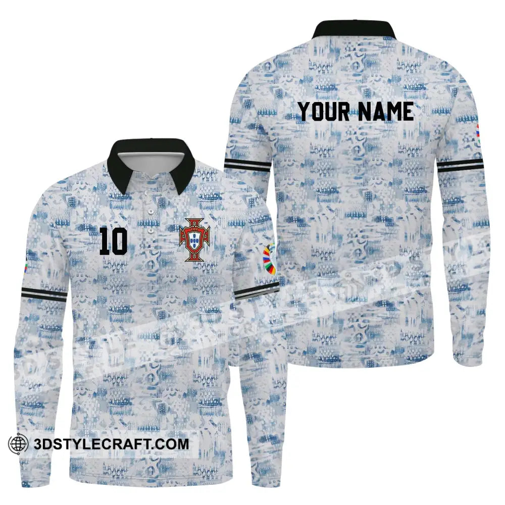 Unisex Shirt - Custom Name And Number Portugal National Team Long Sleeve Polo / S T-Shirt