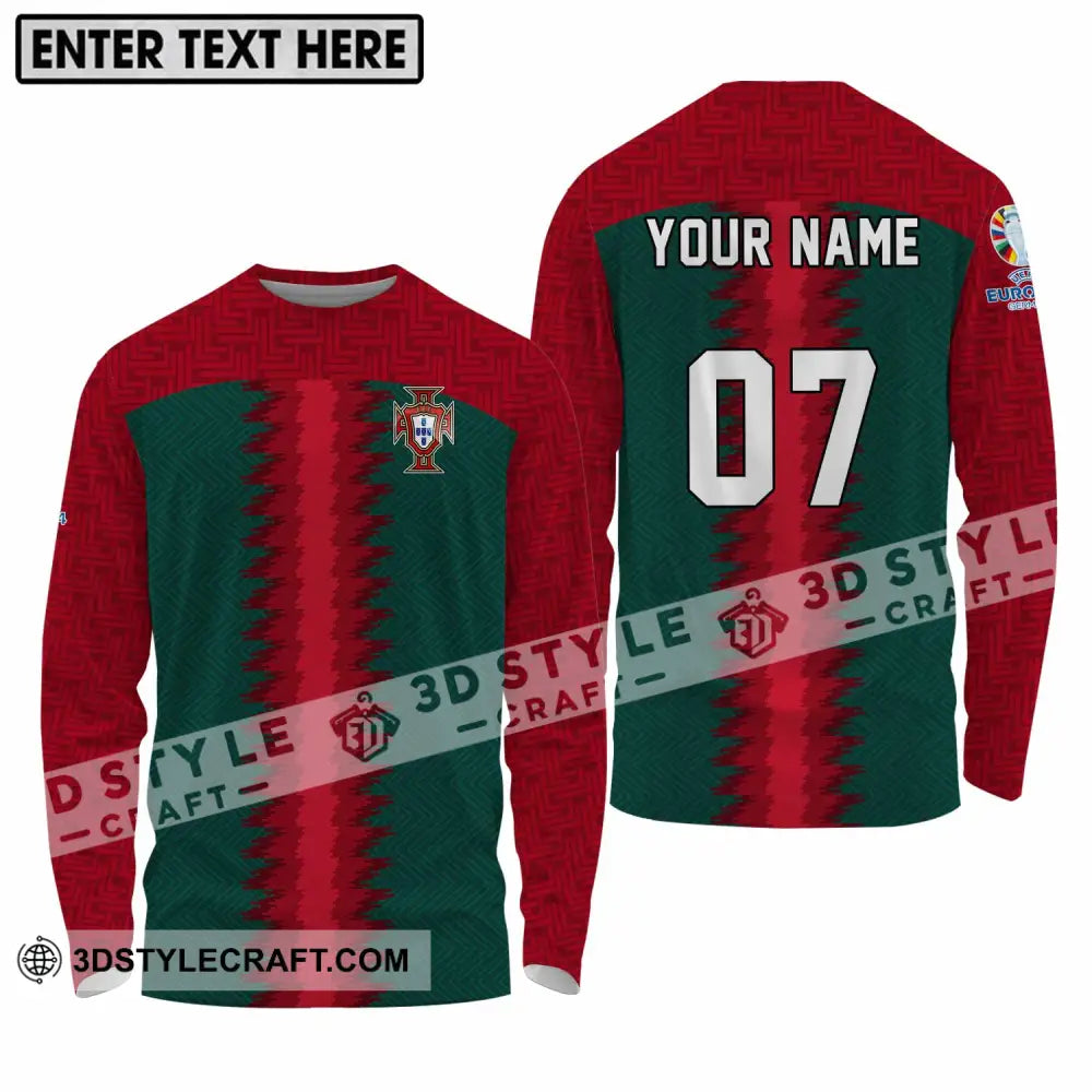 Unisex Shirt - Custom Name And Number Portugal Team Long Sleeve / S T-Shirt