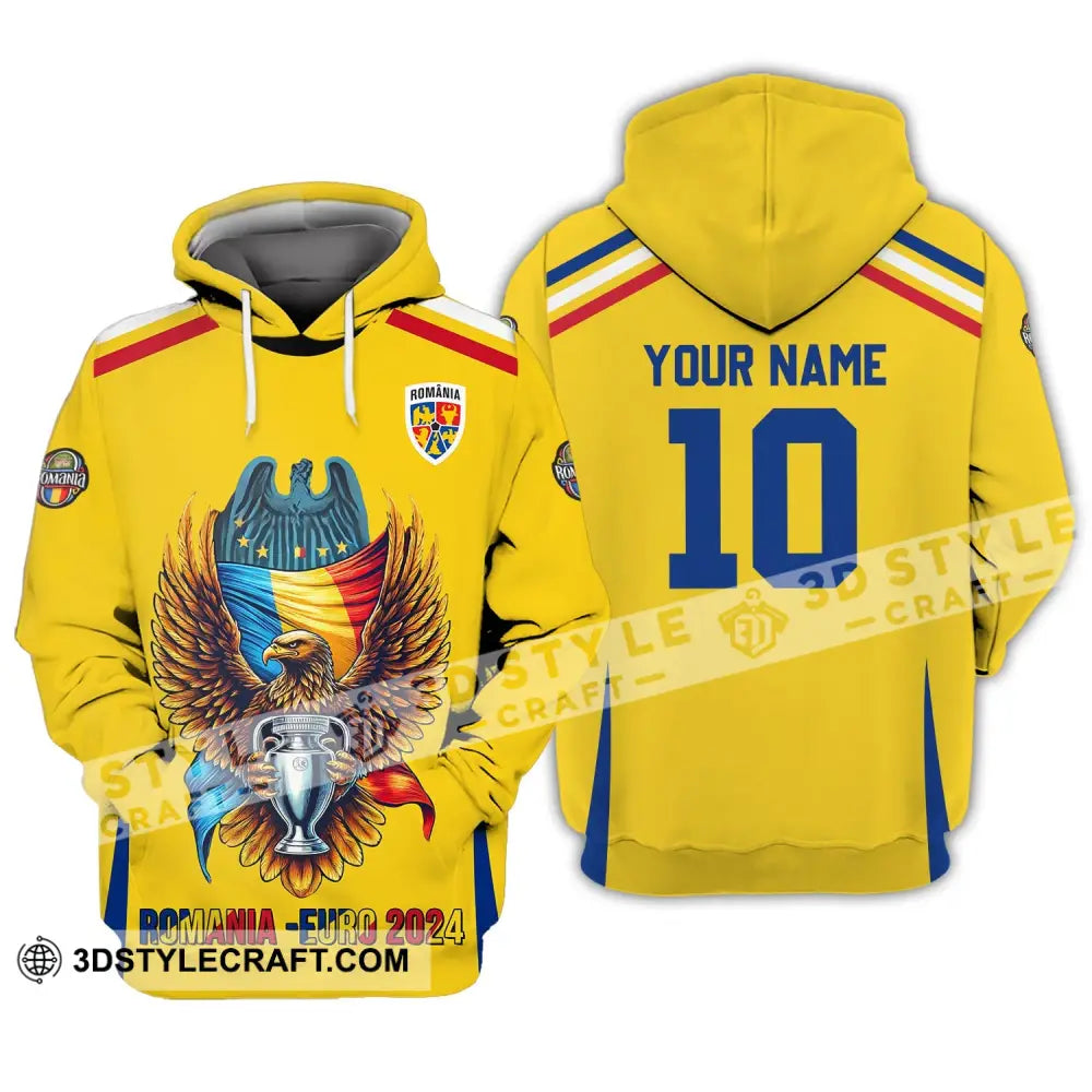 Unisex Shirt - Custom Name And Number Romania Euro 2024 Hoodie / S T-Shirt