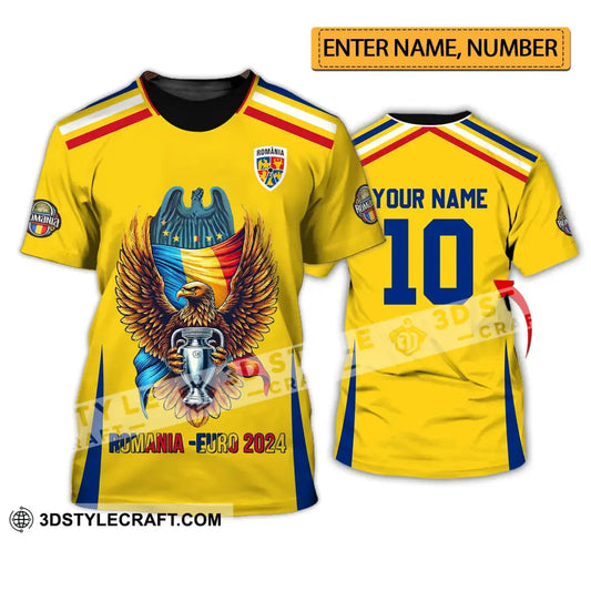 Unisex Shirt - Custom Name And Number Romania Euro 2024 T-Shirt