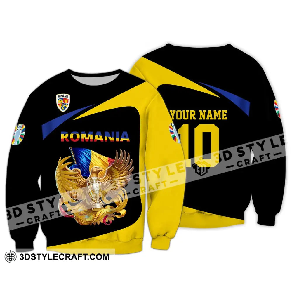 Unisex Shirt - Custom Name And Number Romania National Team Euro 2024 Long Sleeve / S T-Shirt