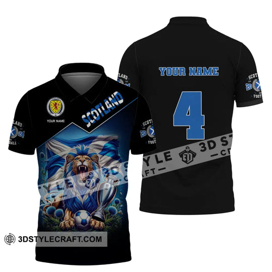 Unisex Shirt, Custom Name and Number Scotland Football, Scotland Football Polo Long Sleeve, Euro 2024 Shirt style option 4