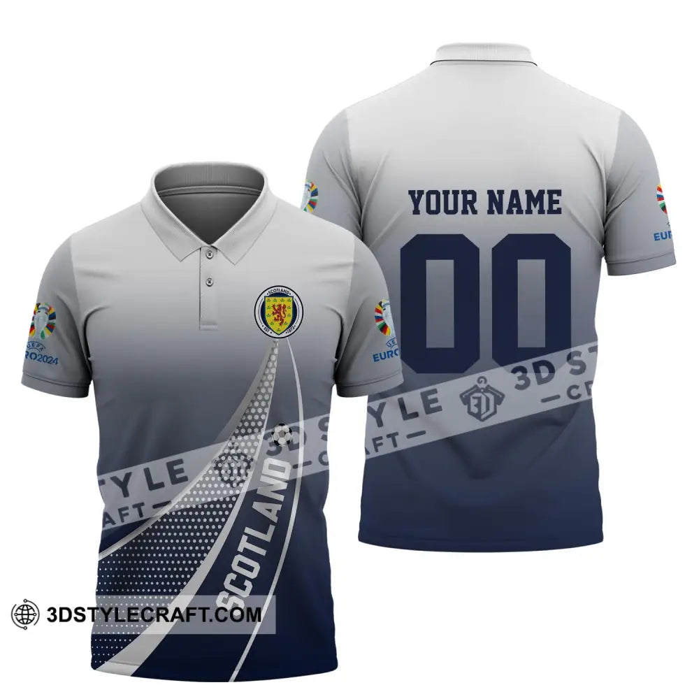 Unisex Shirt - Custom Name And Number Scotland National Team Euro 2024 Polo / S T-Shirt