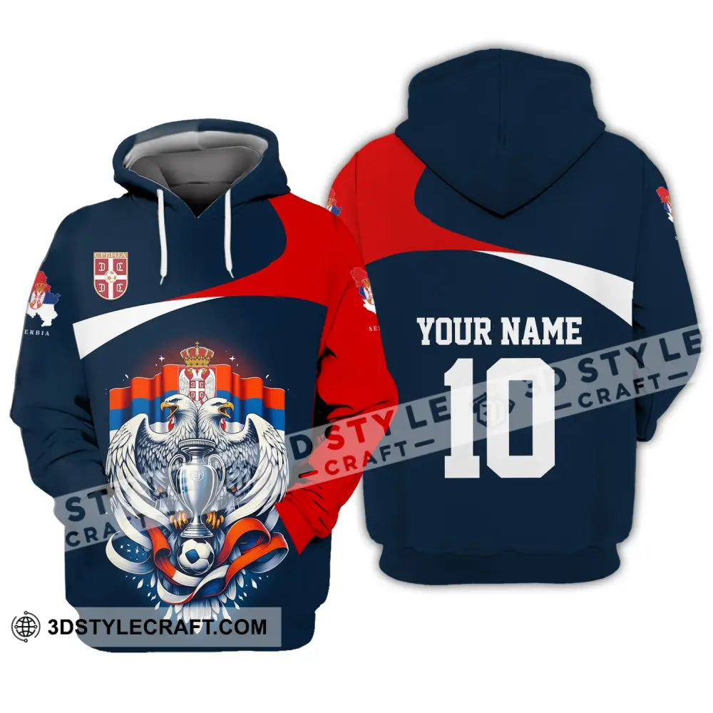 Unisex Shirt - Custom Name And Number Serbia Euro 2024 National Team Hoodie / S T-Shirt