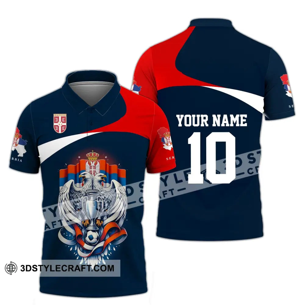 Unisex Shirt - Custom Name And Number Serbia Euro 2024 National Team Polo / S T-Shirt