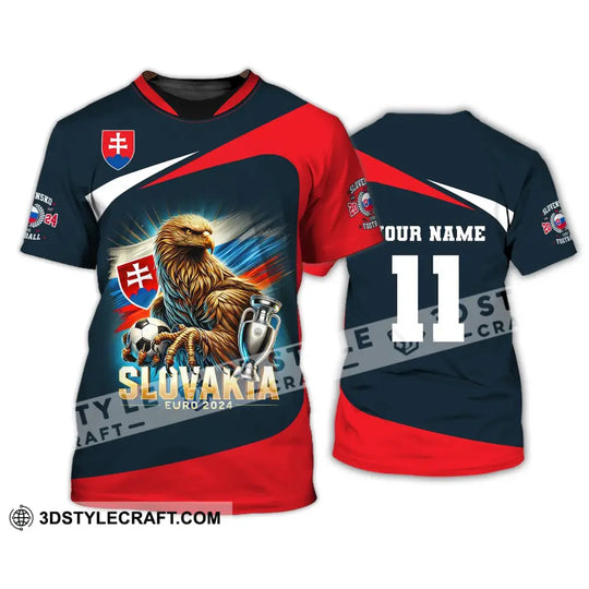 Unisex Shirt, Custom Name and Number Slovakia Euro 2024 Football Shirt, Slovakia UEFA Polo Long Sleeve Shirt style option 3