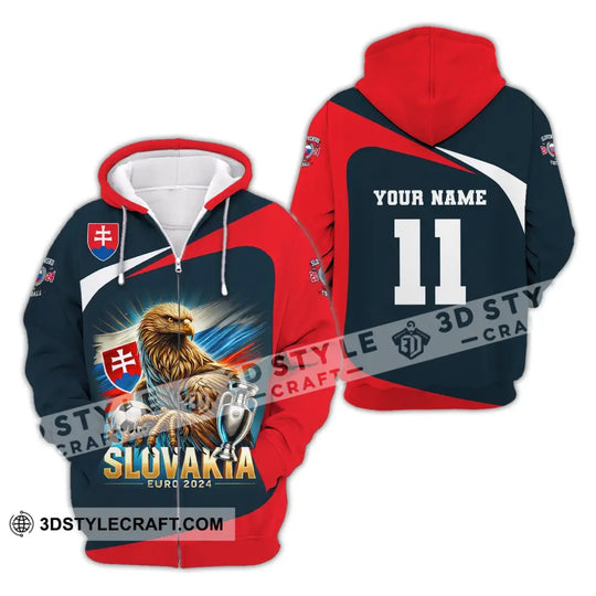 Unisex Shirt, Custom Name and Number Slovakia Euro 2024 Football Shirt, Slovakia UEFA Polo Long Sleeve Shirt style option 4