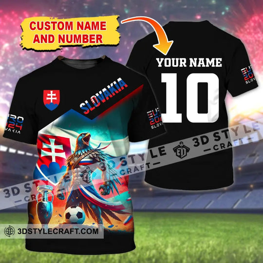 Unisex Shirt, Custom Name and Number Slovakia Football Shirt, Slovakia Football Polo Long Sleeve Shirt style option 1