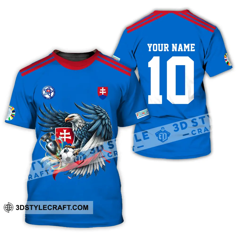 Unisex Shirt - Custom Name And Number Slovakia National Team Blue Euro 2024 T-Shirt / S T-Shirt