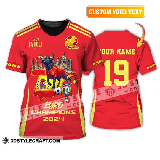 Unisex Shirt, Custom Name and Number Spain Football Shirt, Euro 2024 Shirt, La Roja 1989 Shirt, Spain Football Polo Long Sleeve style option 1