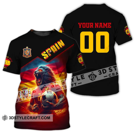 Unisex Shirt, Custom Name and Number Spain Football Shirt, UEFA Shirt, Spain Football Polo Long Sleeve style option 3