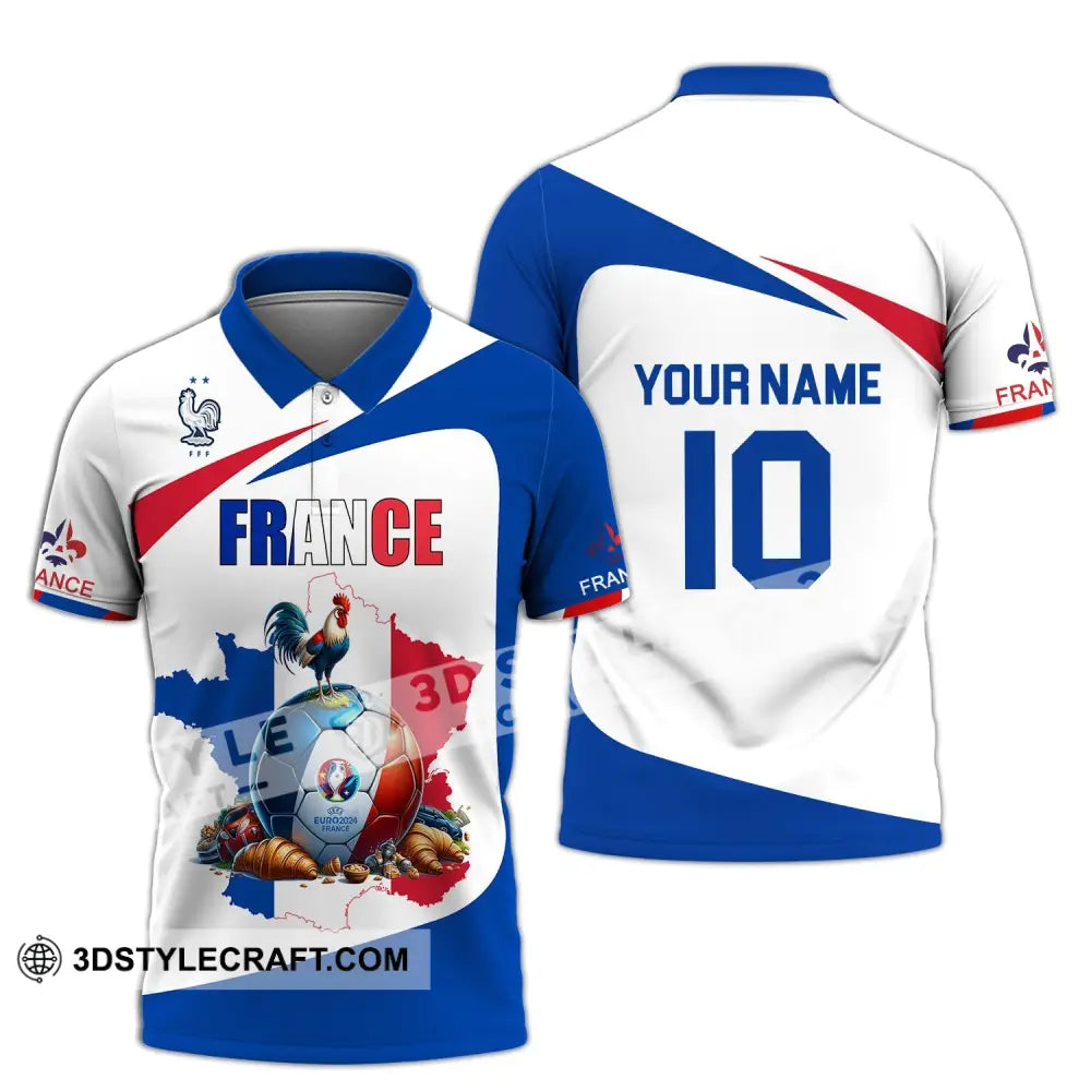 Unisex Shirt - Custom Name And Number Sport France Chicken Ball Polo / S T-Shirt