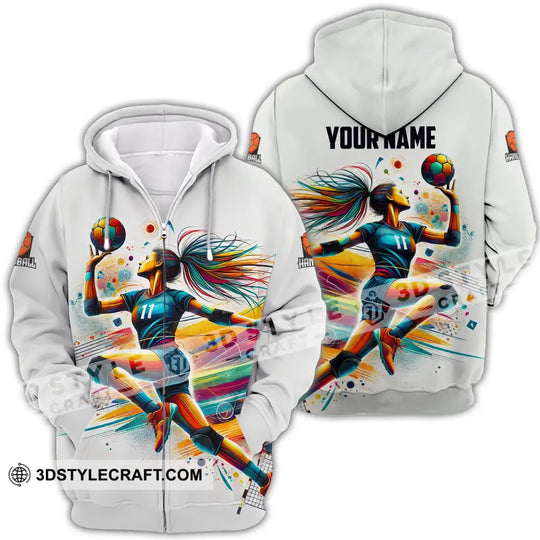 Unisex Shirt - Custom Name And Number Sport Shirt, Handball Colors style option 4