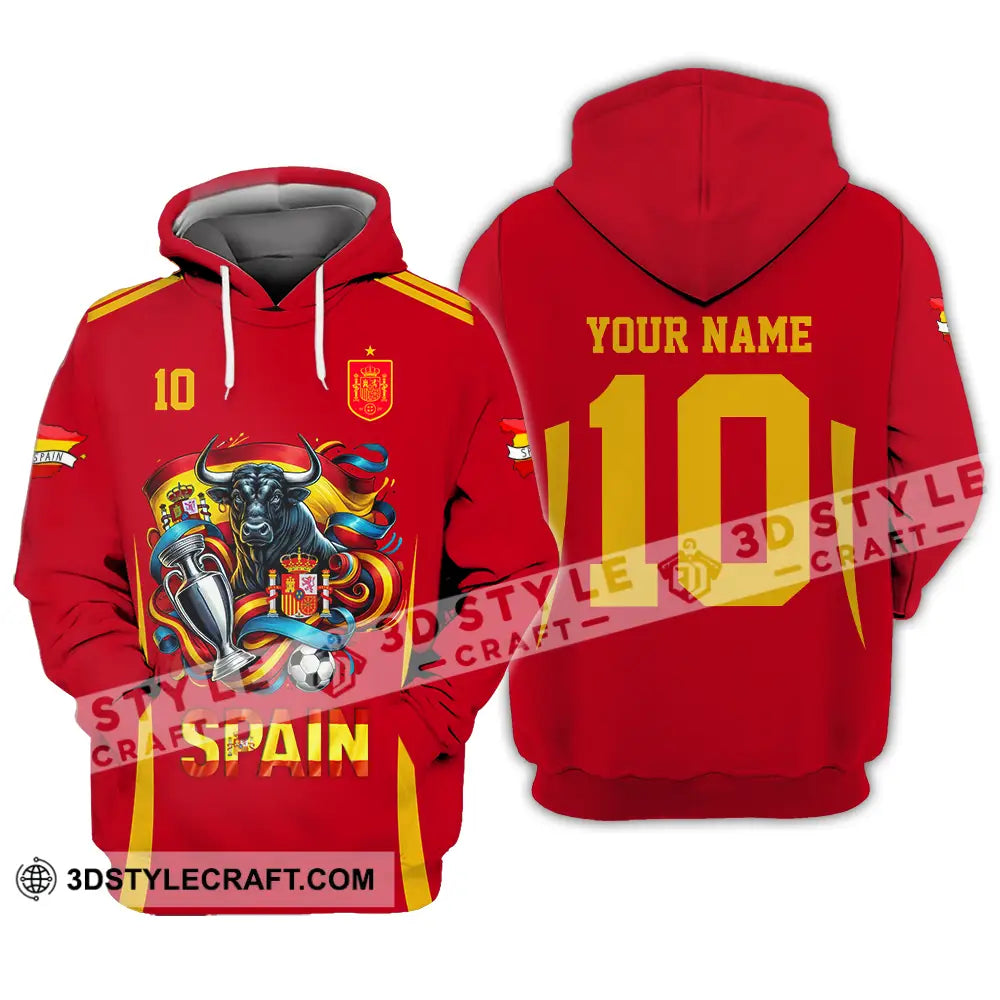 Unisex Shirt - Custom Name And Number Sport Spain Is The Winner Hoodie / S T-Shirt