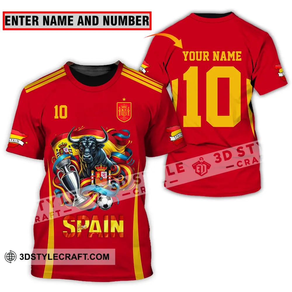 Unisex Shirt - Custom Name And Number Sport Spain Is The Winner T-Shirt