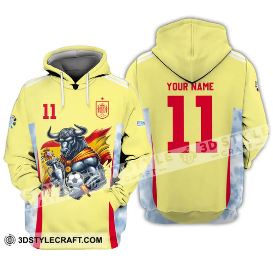 Unisex Shirt - Custom Name And Number Sport Shirt, Spain National Team style option 4