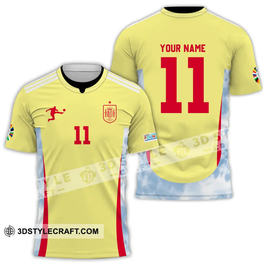 Unisex Shirt - Custom Name And Number Sport Spain Team T-Shirt / S T-Shirt