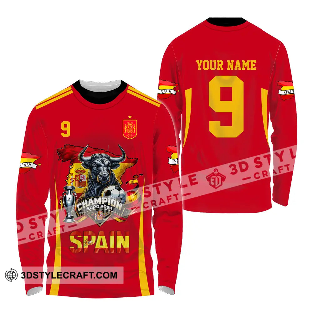 Unisex Shirt - Custom Name And Number Sport Spain The Champion Long Sleeve / S T-Shirt