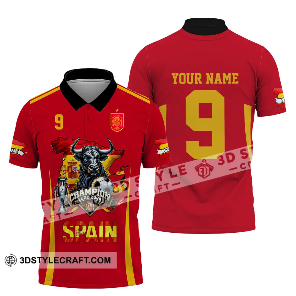 Unisex Shirt - Custom Name And Number Sport Spain The Champion Polo / S T-Shirt