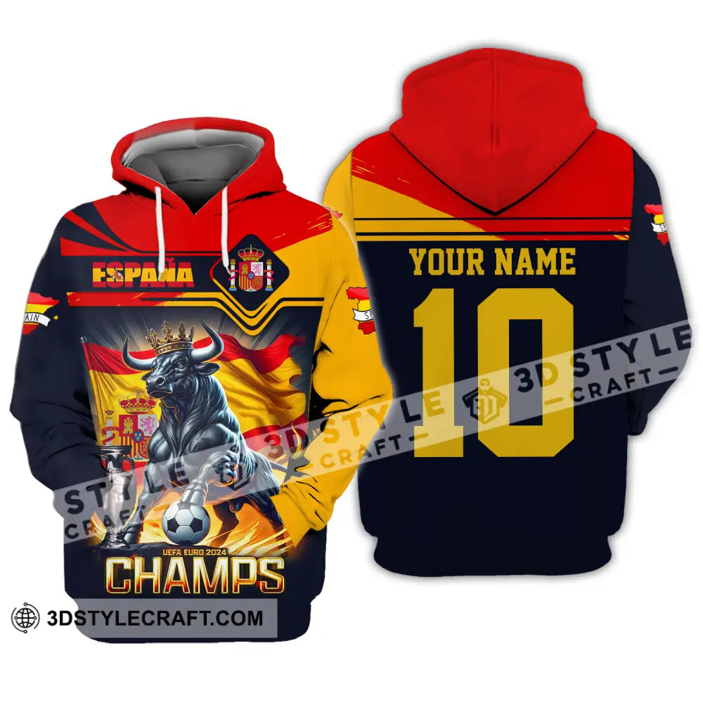 Unisex Shirt - Custom Name And Number Sport The Champion Spain Hoodie / S T-Shirt