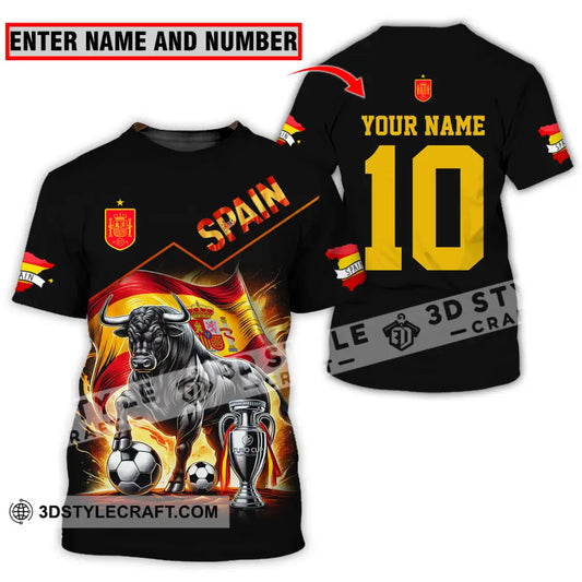 Unisex Shirt - Custom Name And Number Sport Winner Spain Bull T-Shirt